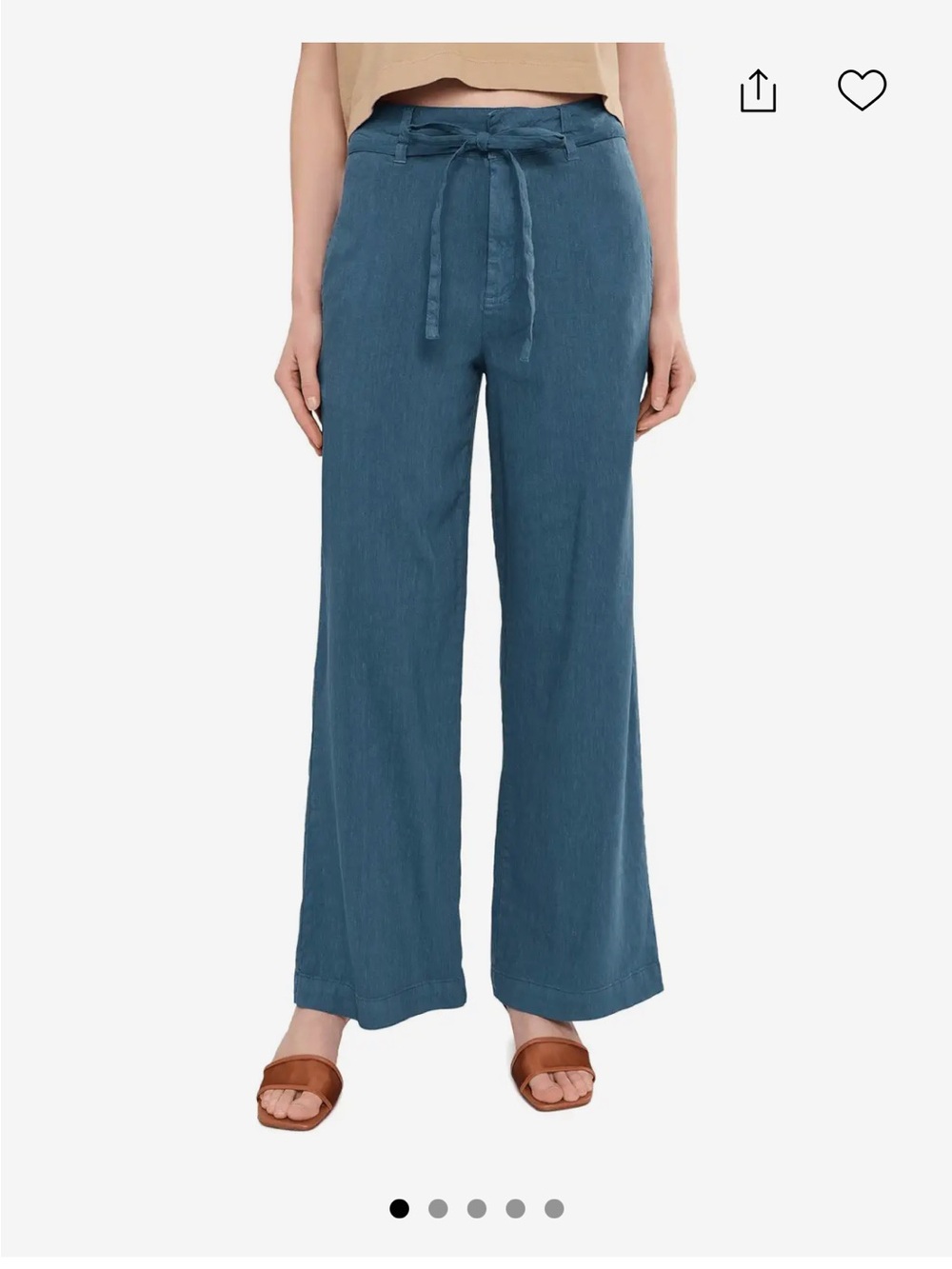 New, Kut from the Kloth Wide Leg Pants - Coastal Blue wash, Linen blend, size 12